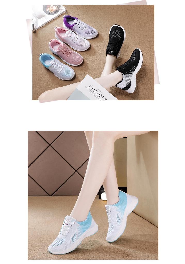 Women's Breathable Flyknit Mesh Sneakers: Trendy and Lightweight Summer Sports Shoes