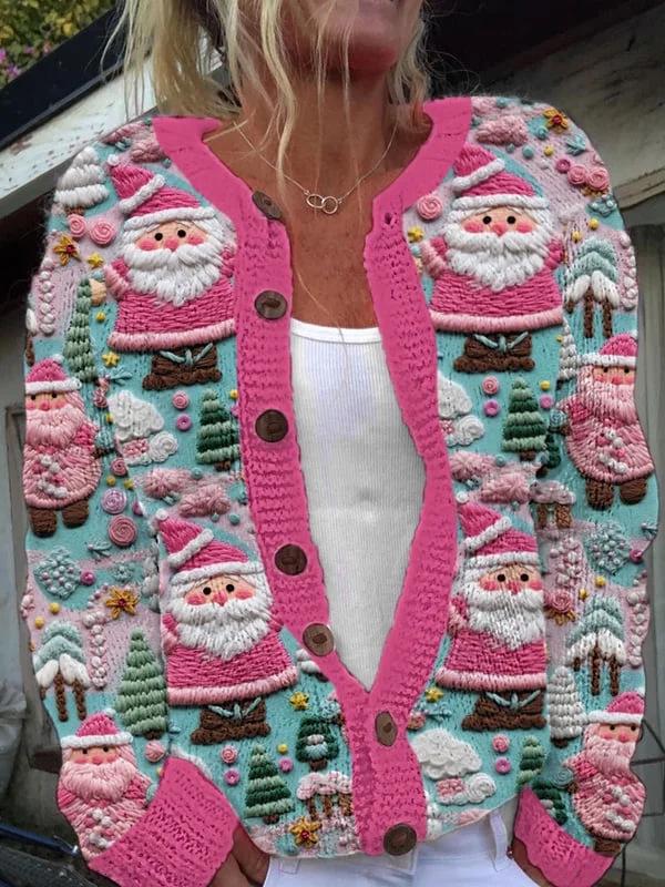 2025 Christmas Abstract Print Casual Imitation Wool Sweater