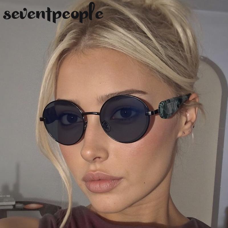 Small Frame Oval Steampunk Sunglasses Women  Luxury Brand Vintage Metal Punk Sun Glasses For Ladies Fashion Outdoor Shades