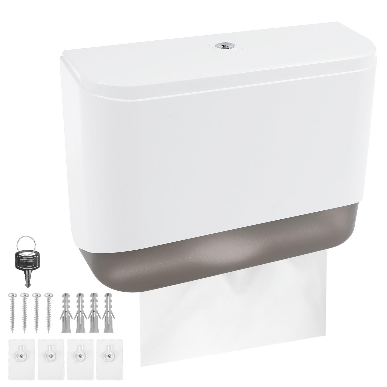 

Диспенсер для бумажных полотенец с замком, настенный диспенсер для салфеток, большая емкость, держатель для туалетной бумаги для отелей и домов белый