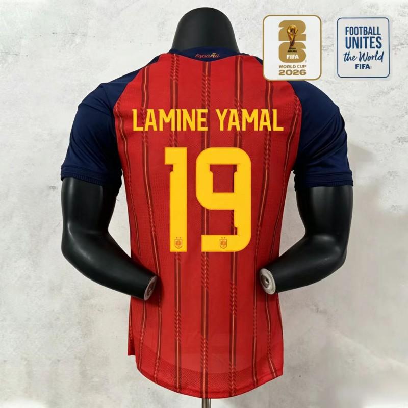 Spain 19 Football Jersey Short Sleeve Men Women Sports Training Running