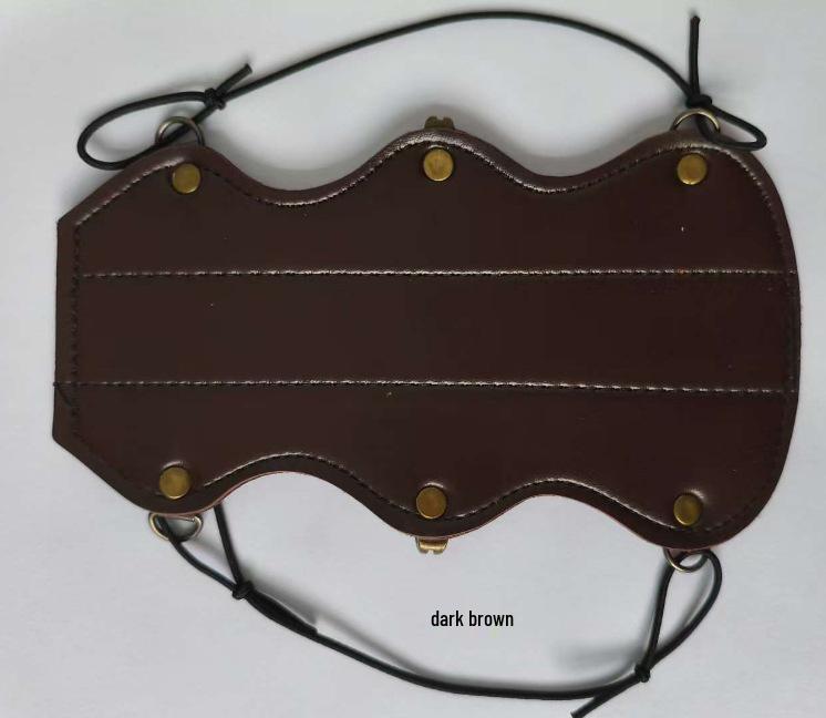 

Black PU Leather Traditional Archery Fox Armguard - Sports Protective Gear темно-коричневого кольору
