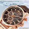CURREN Fashion Mens Watches Quartz Casual Sports Waterproof Leather Strap Date Business Male Wristwatches Clock Montre Homme