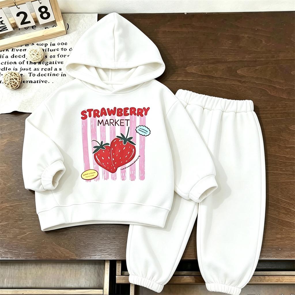 Boys Trendy Costume 1-7Years Old Kids Long Sleeve Hooded Suits Cartoon Printed Pullovers Baby Loose Sweatpants Two Piece Set