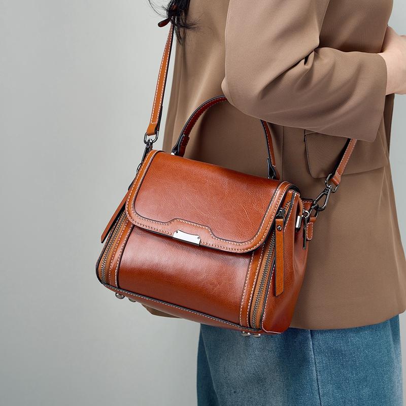 Vintage Women's Bag Luxury Designer Shoulder Bags Split Leather Cowhide Women Crossbody Bag  Female Handbags 2800