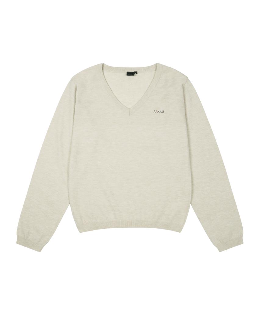 AAKAM Layered V-Neck Knit (Ivory)
