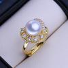 LSOOYH Natural Freshwater Pearl Rings For Women Bohemian Gold Color Heart Ring Pearl Jewelry Birthday Gift