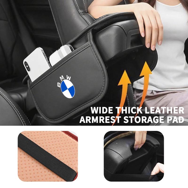 T11Leather Car Seat Center Console Armrest Mat Storage Bag For BMW M Performance E36 E46 E60 E90 E91 E92 E93 F30 F20
