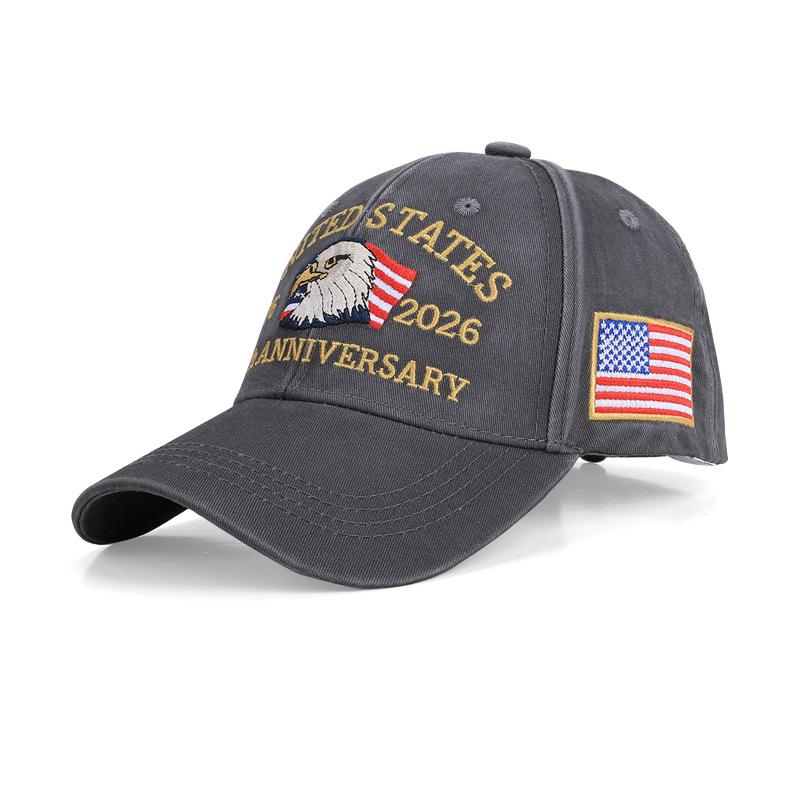 

Baseball Cap Sunscreen Hat Embroidered Cap сірий колір