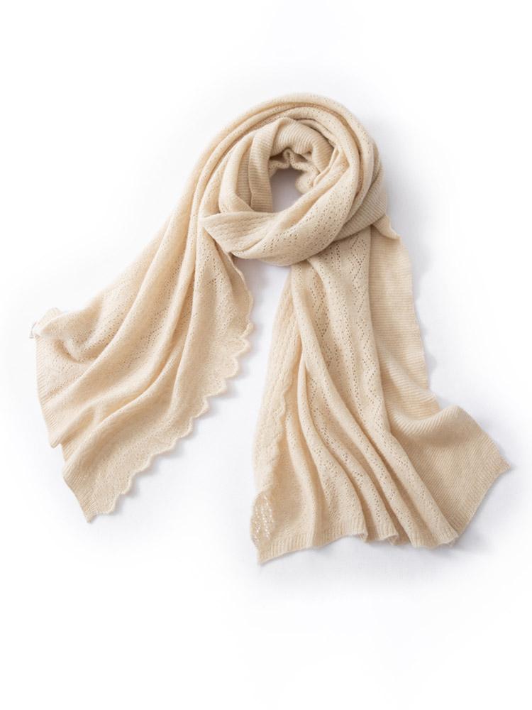 

Hollow Out Knitting Technology Scarf 100% Cashmere Women Openwork Shawl Wrap Casual Soft Warm Cashmere Wraps Cappa Cozy One Size