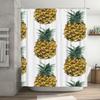 Pineapple Print Shower Curtain Waterproof Bathroom Decor