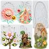 Fairy Garden House Silicone Mold Sunflower House Treehouse Fondant Molds Cake Decorating Tools Theme Cake Dessert Decorated Chocolate Candy Mold