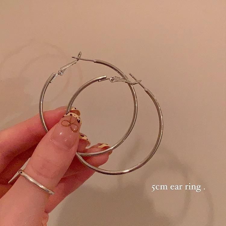 Cercei mari tip cerc Y2K Style Spicy Girl - Cercuri de urechi unice high-end, manșete și cercei cu șurub pentru femei