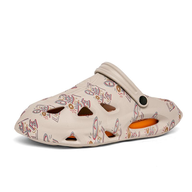 

Men s color matching indoor and outdoor beach shoes large size hole shoes summer driving platform sandals one piece 2025 46