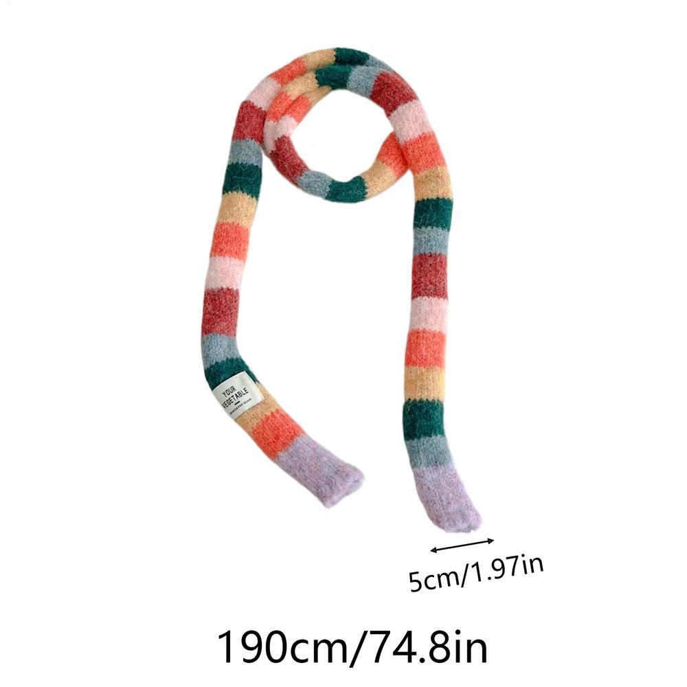 Colorful Striped Knit Scarf Lightweight Fashion Scarf  Autumn Winter Accessory for Women, Daily Outfits & Outdoor Travel