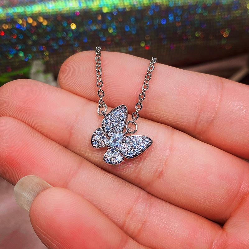 2021 Style, Butterfly Zircon Celebrity Three-piece Jewelry Set