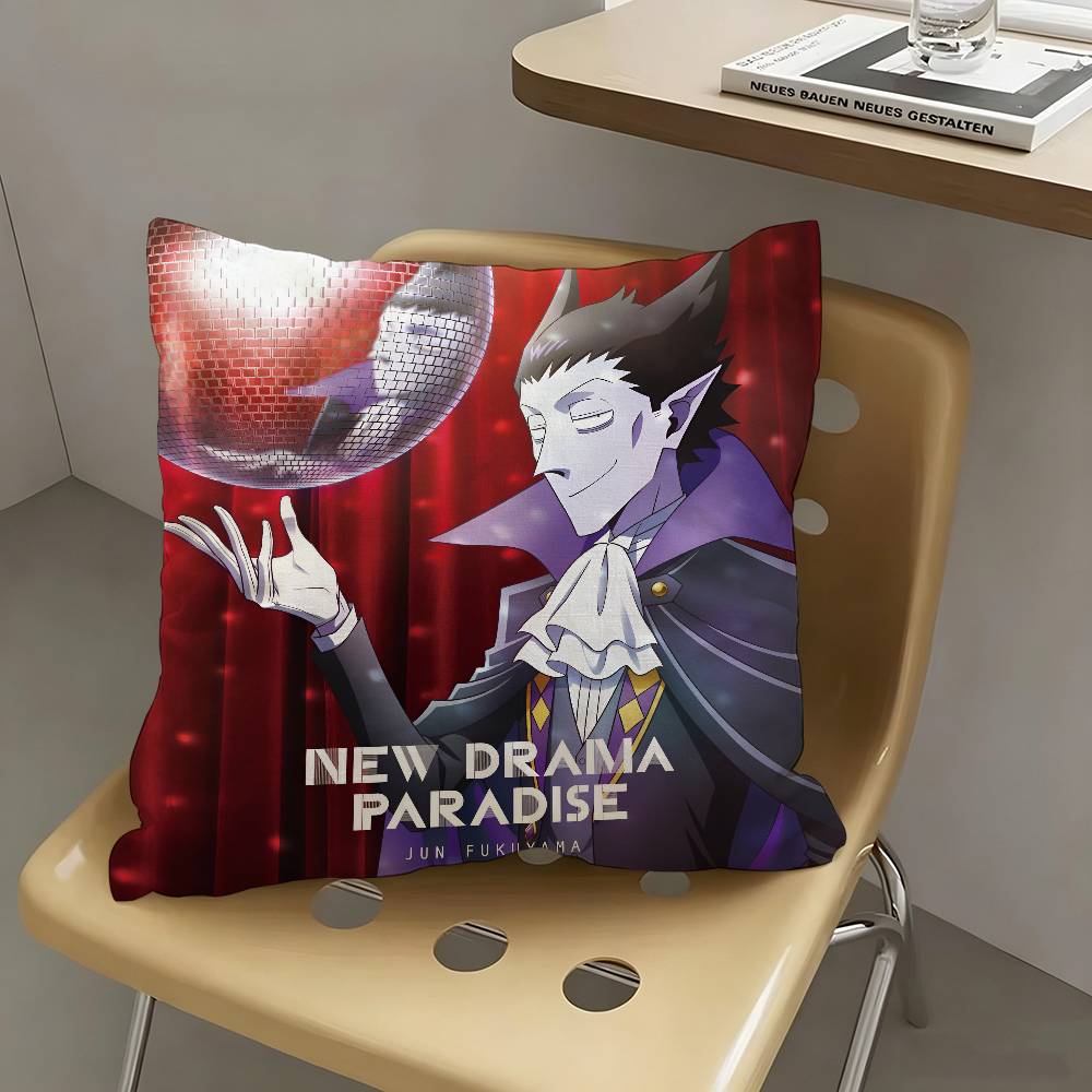 1pc The Vampire Dies In No Time Pillow Case Fashion Square Pillowcase Bedroom Sofa Room Ins Decoration Leisure