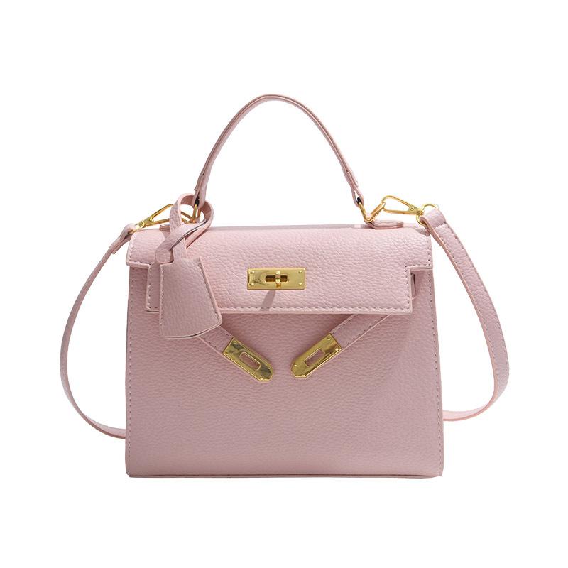 Popular Fashion Portable Small Square Bag New Texture Messenger Bag Simple Solid Color Shoulder Commuting