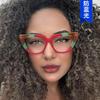 Cat eye color matching glasses frame new trend anti-blue light ins personalized flat glasses European and American retro glasses frame