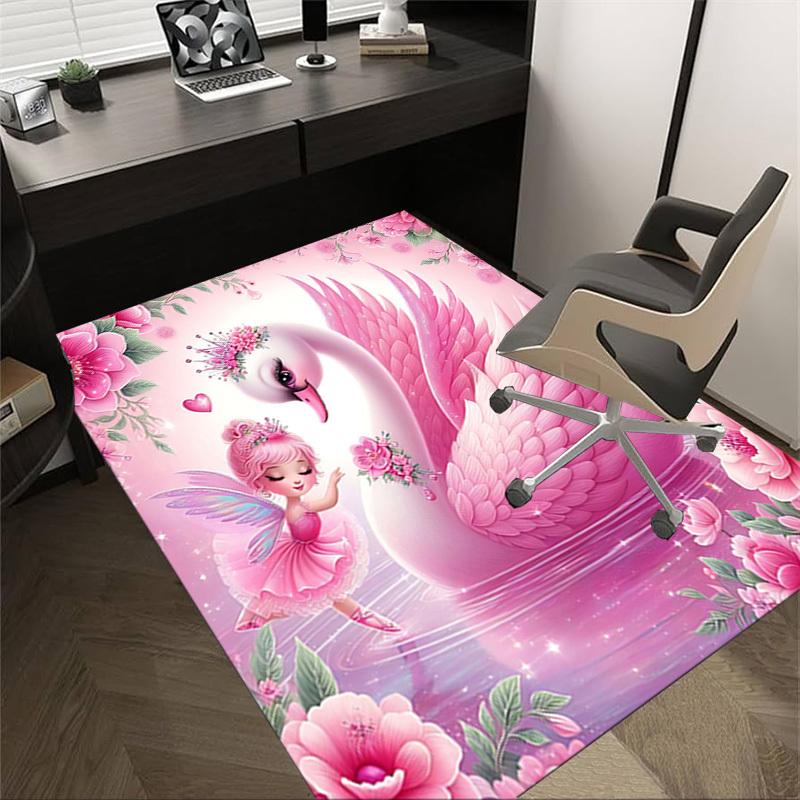1PC Swan Fairy Extra Large Non Slip Floor Carpet, Office, Family, Studio   Large Area Rug Indoor Rugs, Bold Statement Piece