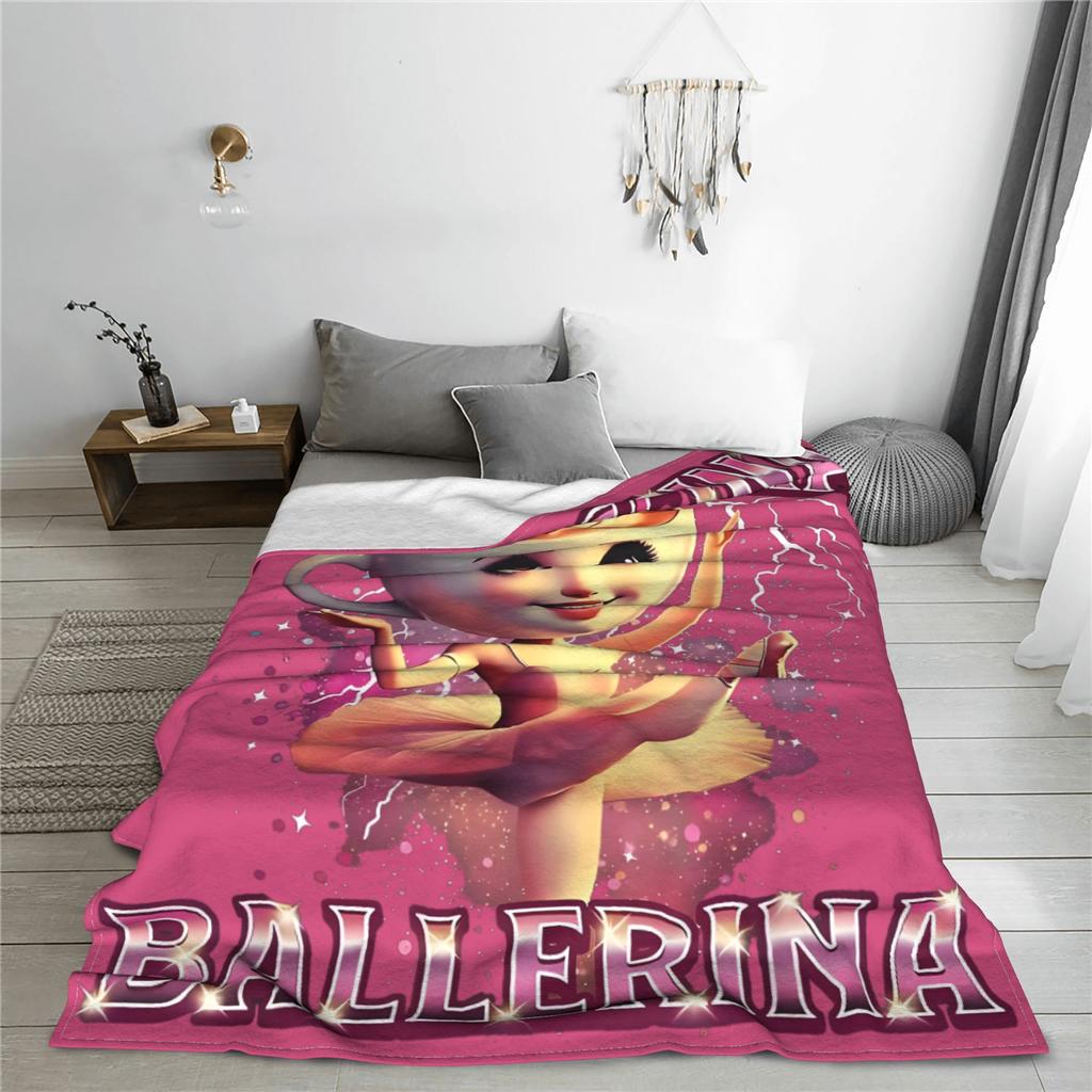 Funny Cappuccina Ballerina Cappuccino Dancer Coffee Blanket Soft Warm Plush Bedding Throws For Child Flannel Bedspread Bed Cover