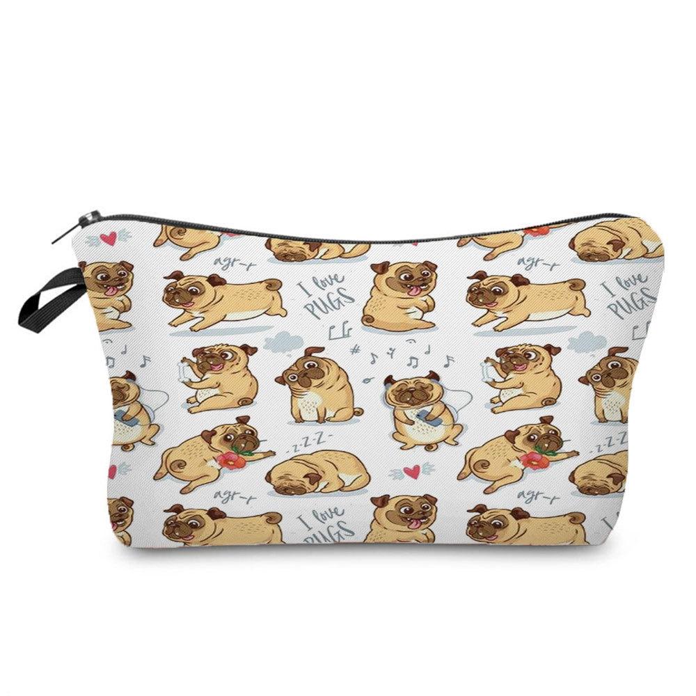 Damen Kosmetiktasche mit Hundeaufdruck Toilettenartikel Organizer Reiseaufbewahrungskoffer 6675