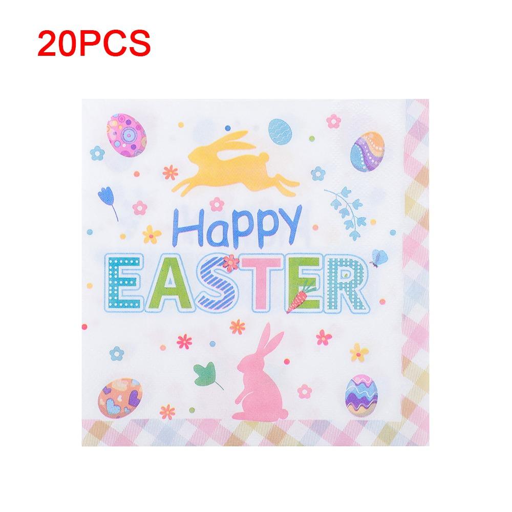 

Colorful Easter Printed Napkins Printed Design Handmade Party Decoration Supplies 20 Pieces Easter Bunny Napkins Party Supplies