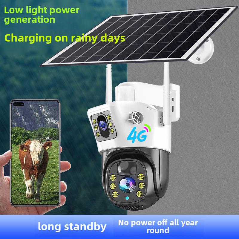 V380PRO 4G Solar Outdoor Waterproof Ball Camera, HD Monitoring, Wireless, Mobile Remote Viewing.