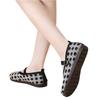 Women Fashion Flyknit Polka Dot Buckle Flat Shoes Lightweight Breathable Slip On Casual Footwear for Daily Wear