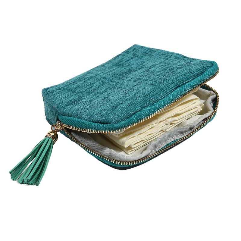 Fashion Jewelry Storage Bag With Zipper And Tassel Pendant Large Capacity Travel Pouch For Rings Bracelets Necklaces Earrings