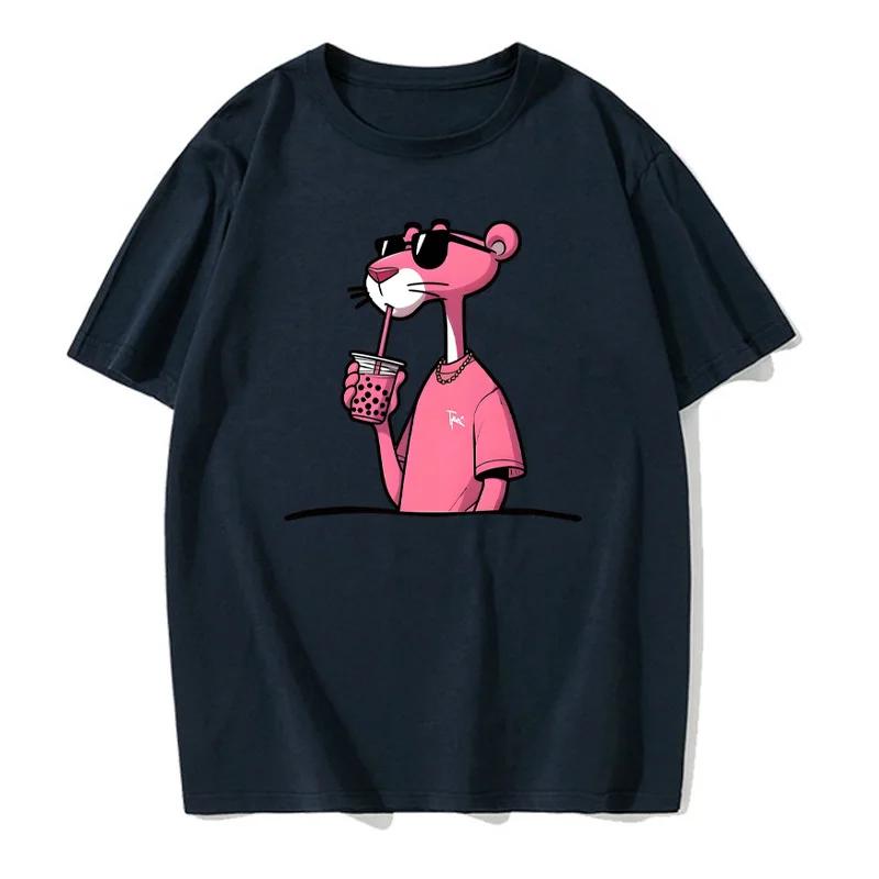 Summer 100% Cotton Women Fashion Hip-hop T-shirt Pink Leopard Print T-shirt Round Neck Comfortable Casual Short-sleeved Top