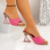 Fashion Slippers Women 2025 Summer New Plus Size Shoes Female Modern Woman Slippers Fashion Dress Square Toe High Heels Women's Sandals