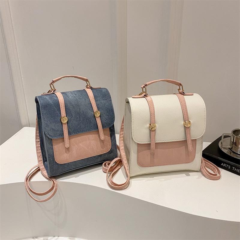 Schoolbag1011 new college style Korean version retro large-capacity foreign style commuting and leisure diagonal span portable shoulder backpack