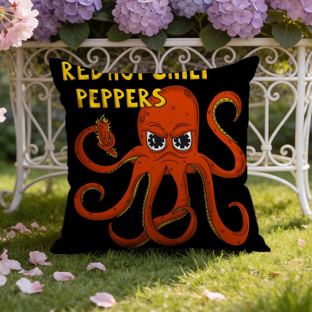 Band R-Red Hot C-Chili Peppers Cushion Cover Home & Car Dual-Scene Pillow Cover: Reversible for Premium Comfort