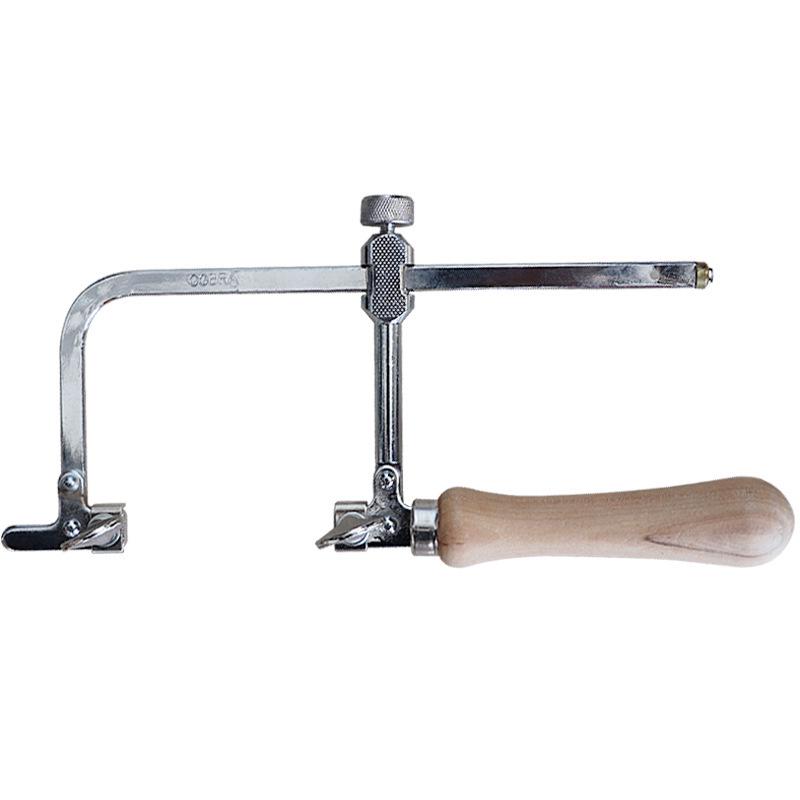 Compact U-Shaped Adjustable Hand Saw with Wooden Handle - High-Quality Steel Frame for Carving and Crafting