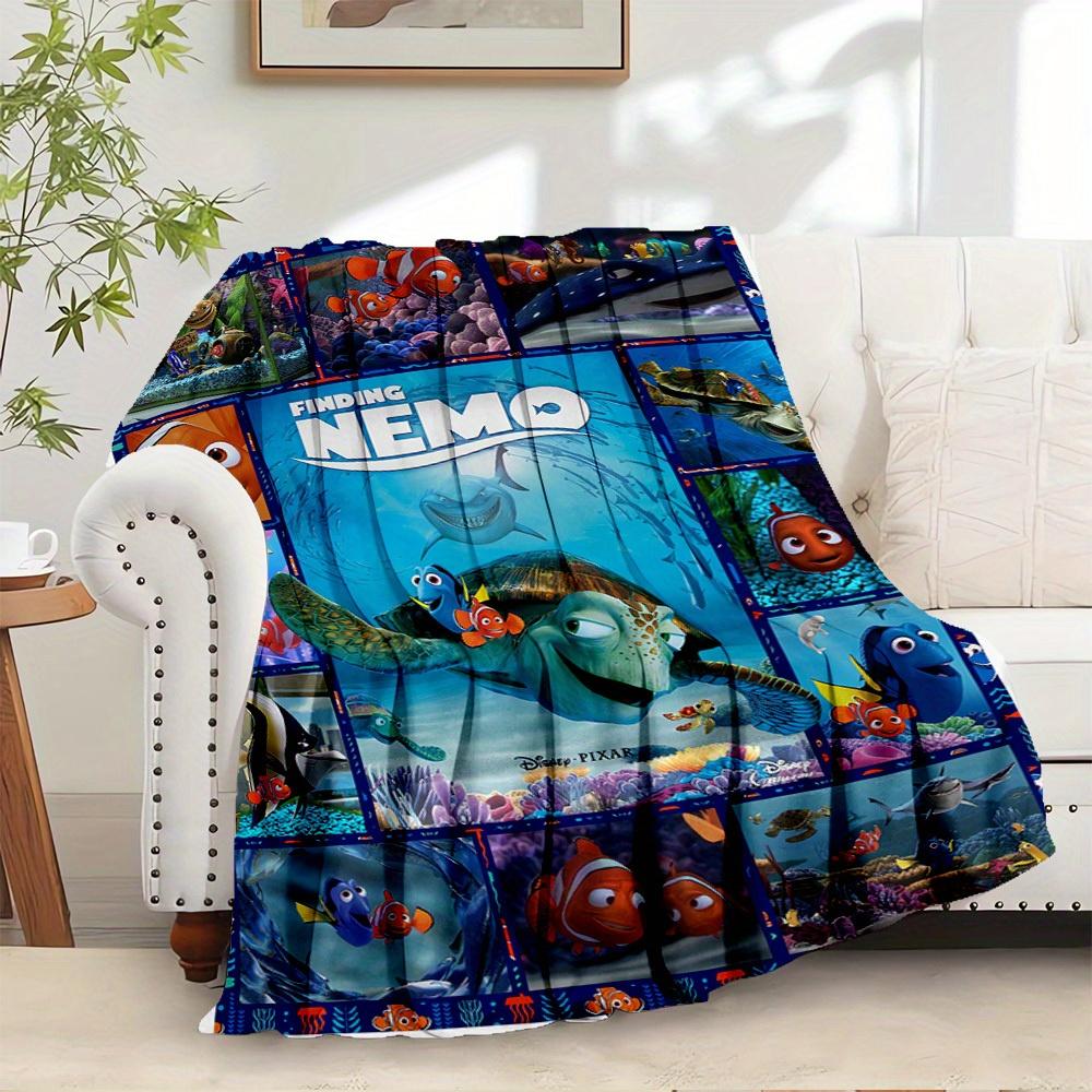 

1pc Flannel Finding Nemo Ocean Life Theme Bed Throw Blanket Sofa Blanket Gift Home Decor Blue Ocean World Pattern Room 75x90cm