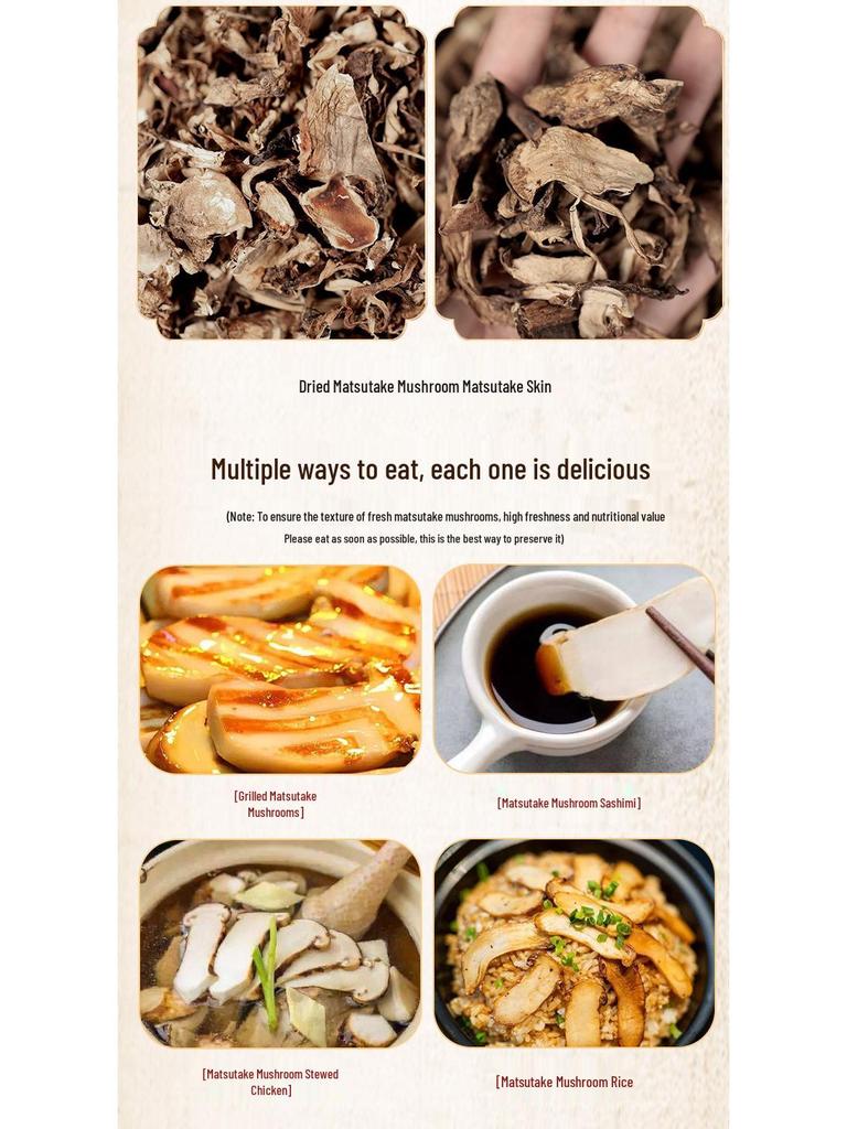 Wild Shangri-La Matsutake Mushroom Slices - Dried Gourmet Delight