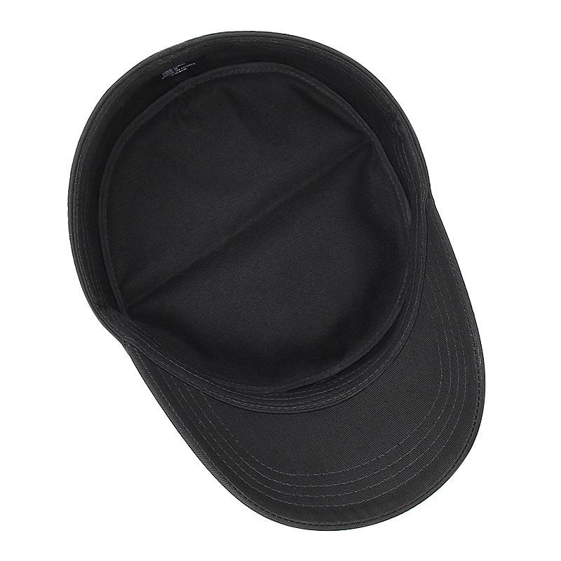 2022 Spring 100% Cotton Leisure Flat Top Hat Men Big Size Black Military Cap Fitted Navy Caps 56-58cm 58-60cm 60-62cm
