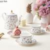 Cupa de Ceai cu Flori din Ceramică, Set Ceașcă de Cafea și Farfurioară, Cană pentru Ceaiul de După-amiază, Farfurie pentru Desert, Căni pentru Micul Dejun, Pahar pentru Apă, Ceainic, Fierbător