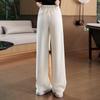 Women's High-Waist Fleece-Lined Wide-Leg Casual Pants