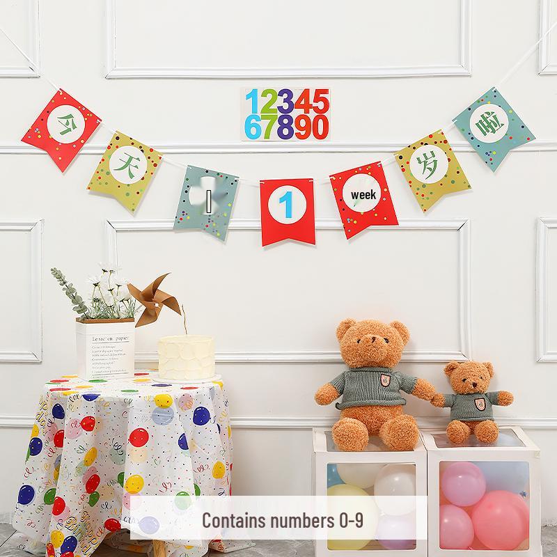 Dekoration für die erste Geburtstagsparty: Geburtstagsbanner für Jungen und Mädchen