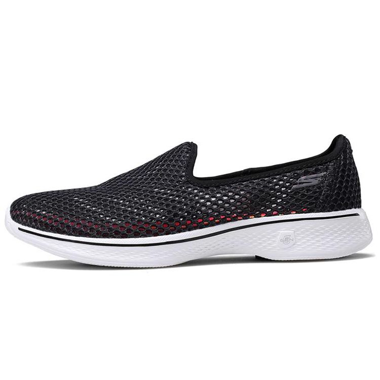 Skechers Go Walk 4 Low Top Slip On Sports Casual Shoes Women sneakers Black 14905-BKW 35