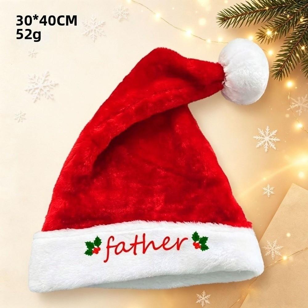 Mother Father Kids Family Matching Santa Hat Embroidered Plush Santa Cap  Xmas Party Gift
