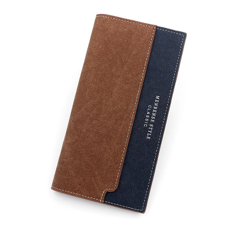SchoolbagMenBense Men's Long Wallet, Casual Splicing Frosted Clutch ID Bag Multi-Card Clutch Bag Wallet