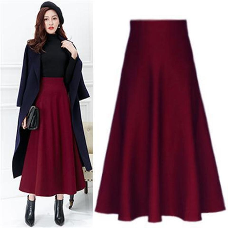 Herbst Winter Hohe Taille Langes Kleid A-Linie Kleider Übergröße Damenbekleidung Neuer Stil Elegant Vielseitig Schlankmachend Hüftabdeckung