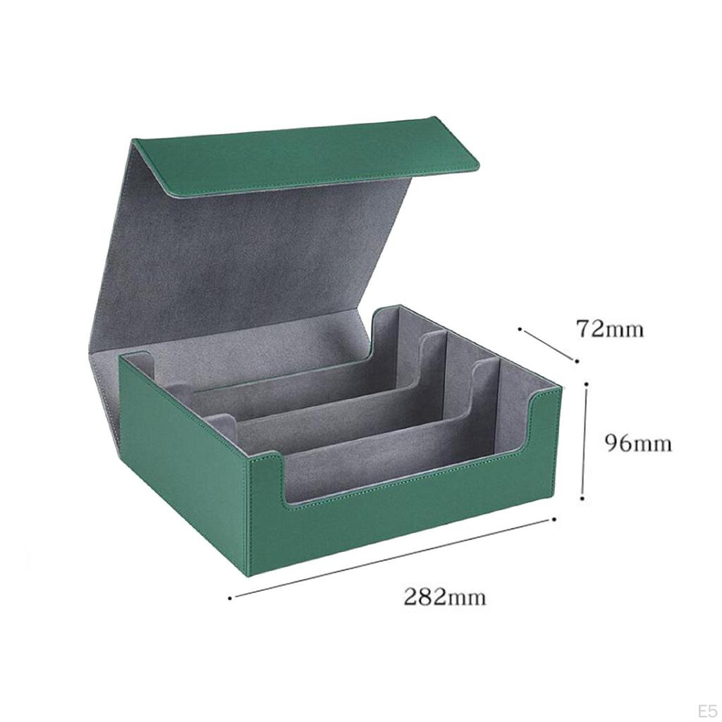 2 Pieces Card Deck Box Sport Cards Display Magnetics Closure with 8 Dividers Collectible
