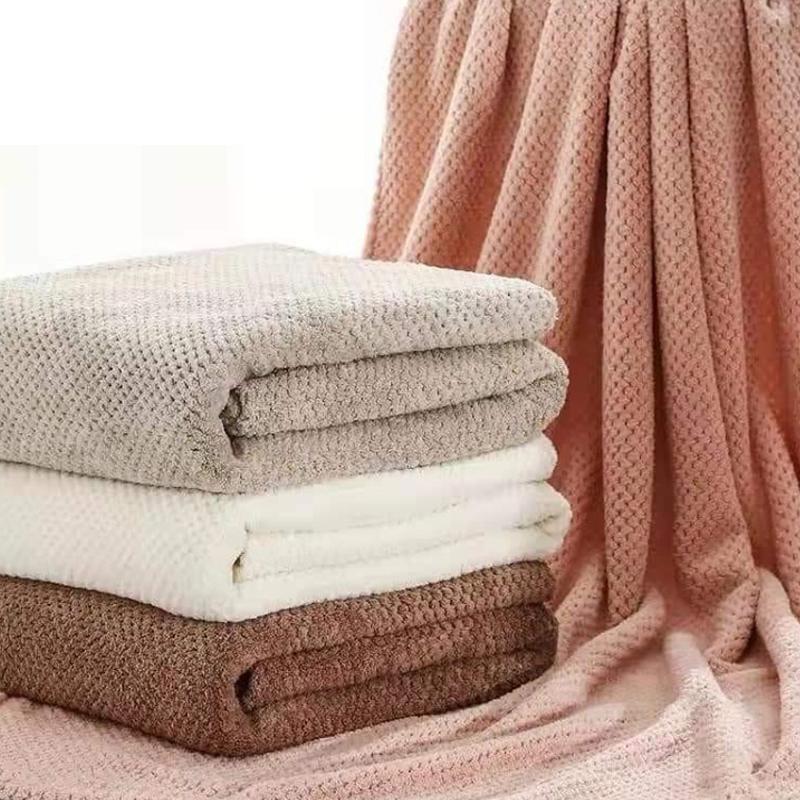 Pineapple Grid Bath Towel Set - Premium Microfiber Towels, Ultra Soft & Absorbent, Quick Drying for Bathroom, Hotel & Spa