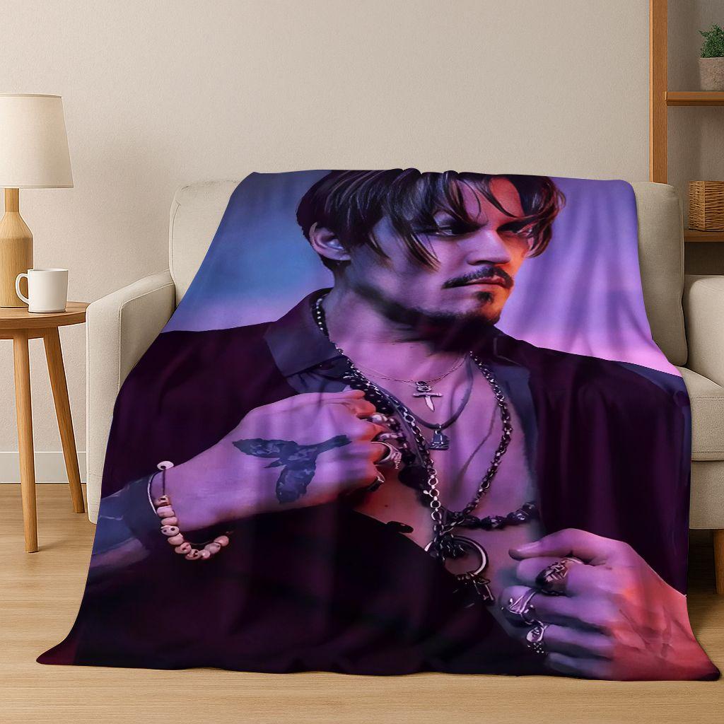 26 Stili Johnny Depp Arte Coperta di Flanella, Calda e Accogliente Morbida Coperta da Divano per Casa Camera da Letto Letto Divano Picnic Ufficio Copertura Regalo bambino