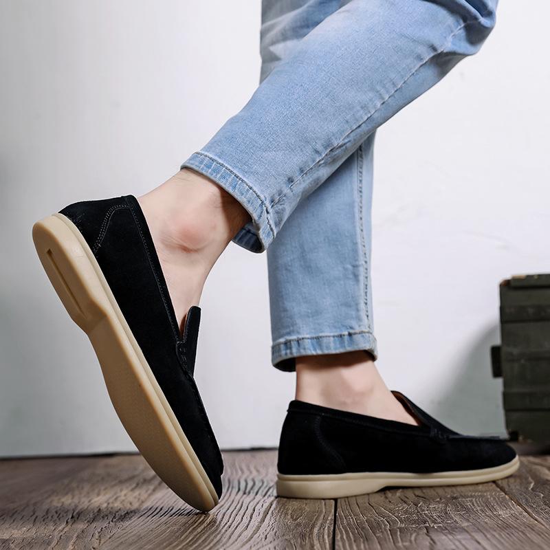 Značkový design Pánské semišové kožené boty Mokasíny Řidičské ploché boty Pánské mokasíny Vintage Nazouvací Ležérní Pánské Společenské Párty Boty