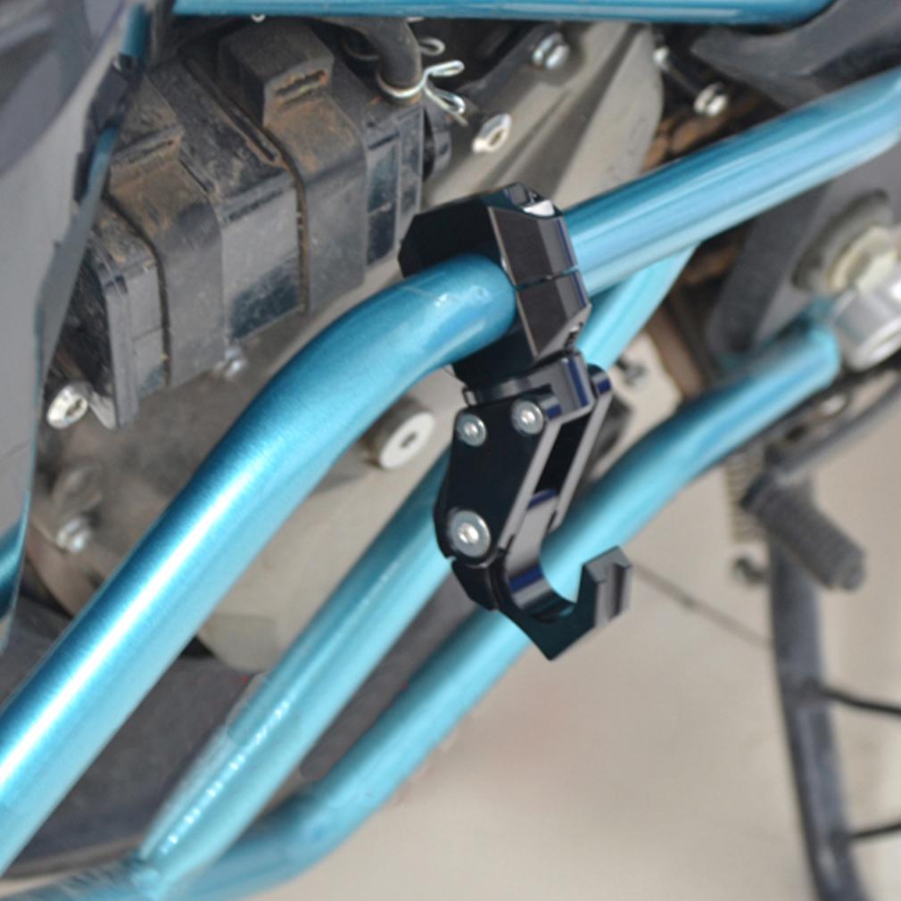 Gancio Portacasco Universale Per Moto In Alluminio - Supporto Regolabile Per Borsa O Bagagli - Colore Nero/Rosso